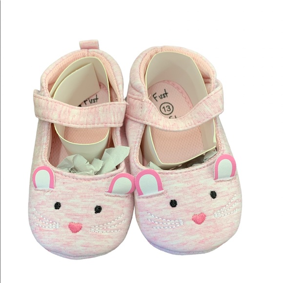 Brand new My First Shoes 13 months slippers Velcro strap mouse design pink - Picture 1 of 1